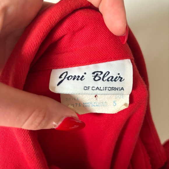 Vintage 80s Joni Blair of California Blazer Zip Front Mini Dress in Scarlet Red - Picture 8 of 13